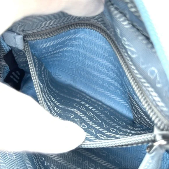 Prada Light Blue Cosmetic Bag/Wrislet - Picture 9 of 10